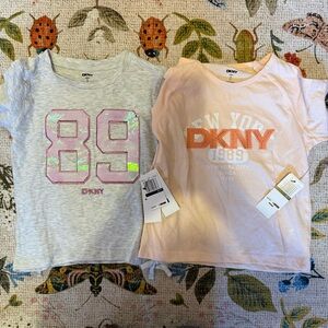 NWT Set of 2 Girls DKNY t-shirts Sz 7